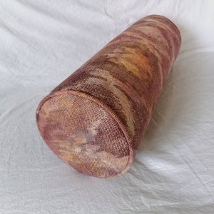 Mauve bolster kussen/linnen kussenhoes/sofa bolster/dagbed kussen/meubelstof/woonkamer bolster/vlas mauve kussen/ArtDeco kussen