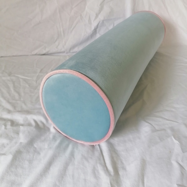 Blue Bolster Pillow Etsy