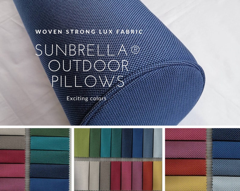 Sunbrella®bolster pillow/premium outdoor pillow/custom bolster/custom cushion cover/modern fabric/sunbrella fabric/decor bolster/firm insert image 1