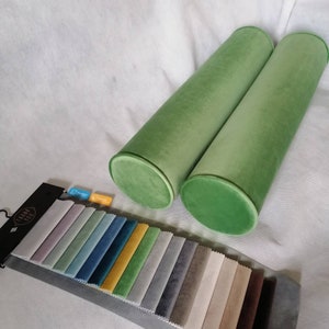 any size bolster pillow/custom bolster/premium/luxury velvet round bolster/piping/18 pastel colors/firm foam®insert included/green bolster