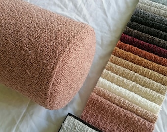 Any size bouclé bolster pillow/decor pillow/pillow for bed/sofa pillow/headboard/home decor round pillow/pink bolster pillow/long pillow