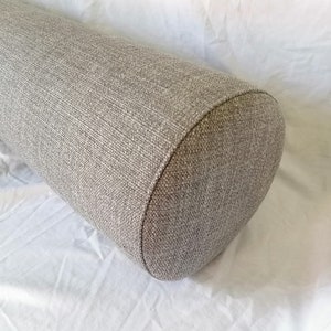 Round bolster pillow/decor bolster/linen bolster pillow cover/firm support cushion/bolster cover/heavyweight linen/basketwave fabric/roll