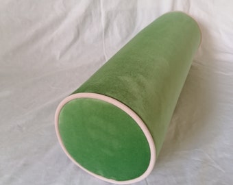 any size bolster/daybed custom bolster/premium velvet/queen bolster/long pillow/fresh green decor cushion/contrast pink trim/velvet bolster