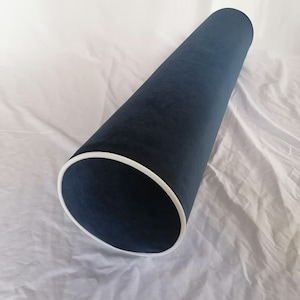 Any size bolster pillow/white trim pillowcase/velvet cushion cover/firm pillow/navy velvet pillowcase/80"long bolster/headboard pillow