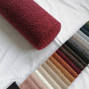 Any size round bouclé bolster/home decor pillow/bed bolster cover/sofa pillow/headboard/designer decor/foam insert/colors/custom sizes cover