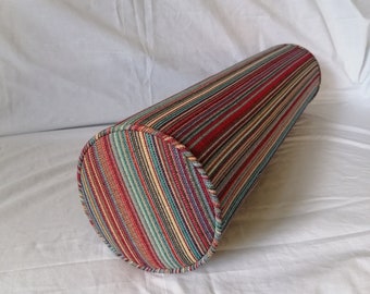 Striped bolster pillow/accent modern cushion/jacquard bolster/multicoloured bolster/custom bolster/firm insert/daybed pillow
