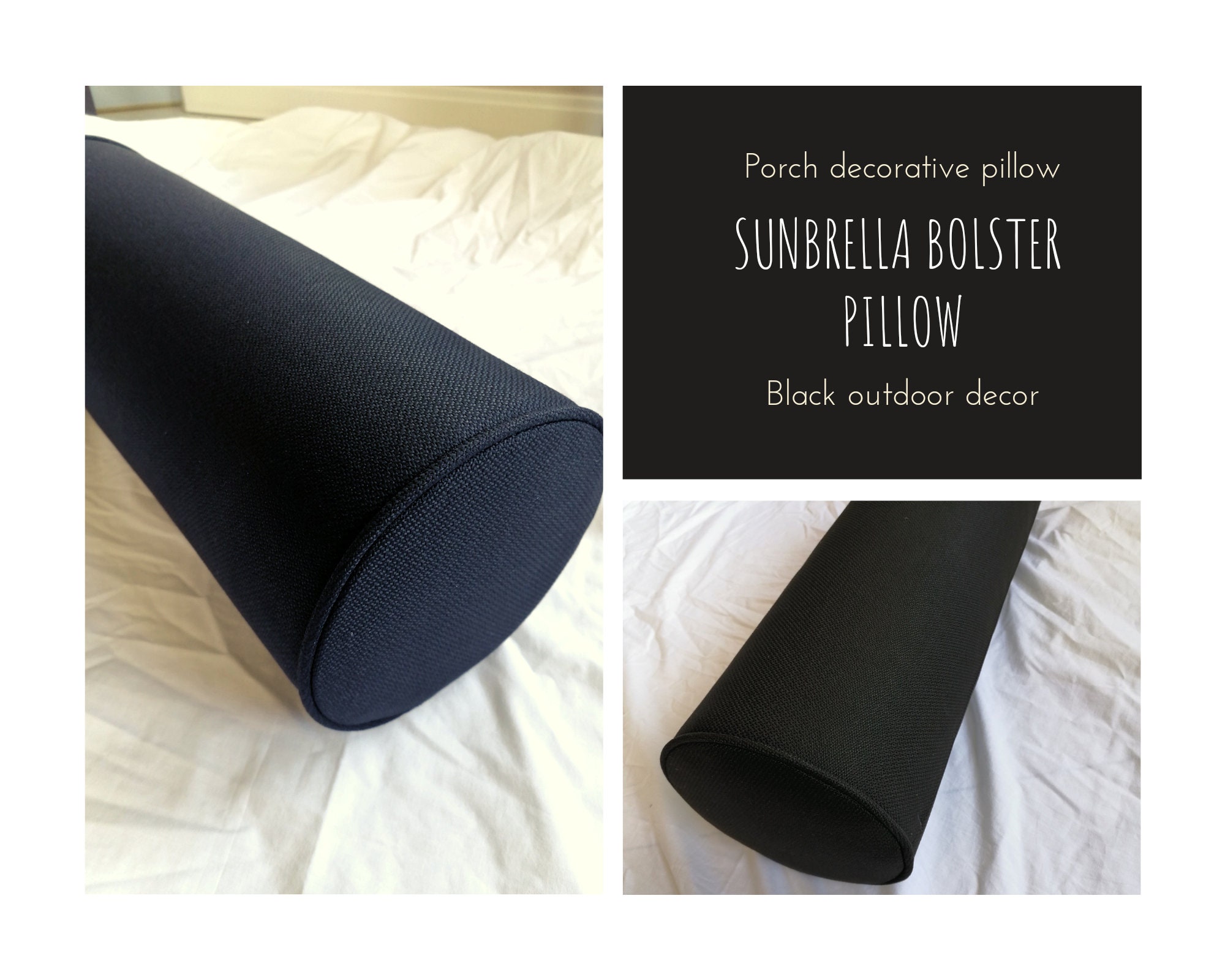 Black Sunbrella Outdoor Upholstery Canvas Fabric by The Yard