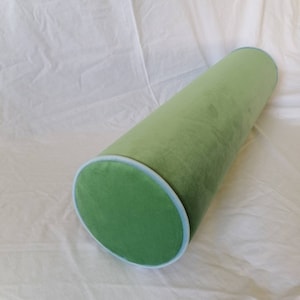 traversin/lit de repos personnalisé de toutes tailles/velours de qualité supérieure/traversin pour grand lit/coussin long/coussin déco vert frais/garniture contrastée/insert en mousse®