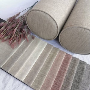 Linen decor bolster/natural linen decor pillow/headboard/linen bolster/piping bolster/custom sizes/daybed bolster/long bed bolster/firm