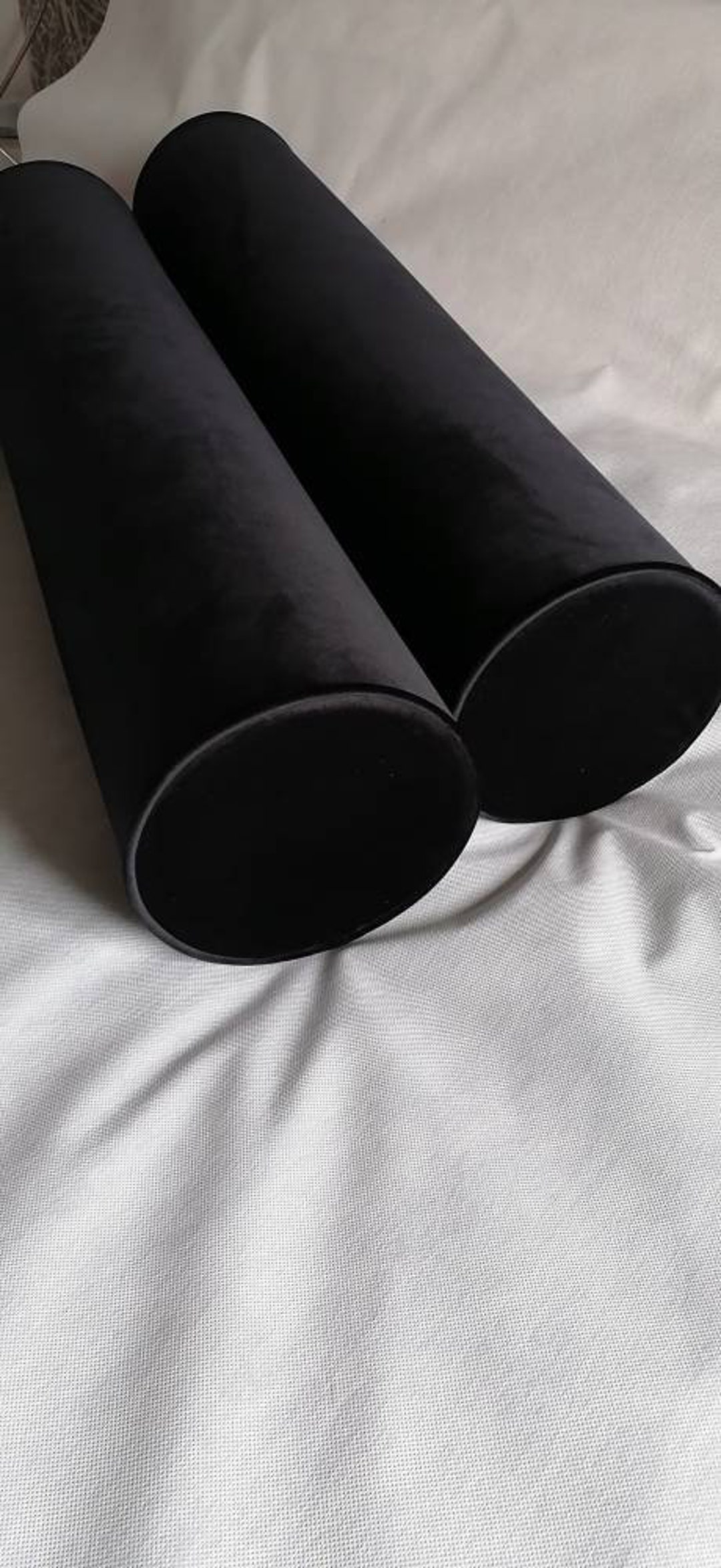Black Roll Pillow/custom Sizes/black Velvet Cushion/decorative Bolster/recycled Velvet/firm Foam