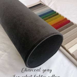 Almofada redonda/almofada de tamanhos personalizados/almofada de veludo cinza/veludo cinza carvão/tecido reciclado/almofada de espuma firme/capa de almofada de qualquer tamanho