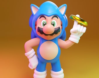 Mario Sonic Fusion STL 3D PRINT FILE