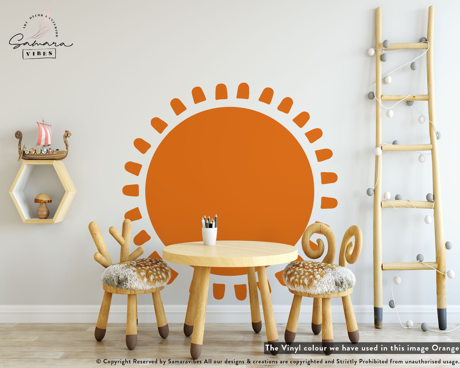 Boho Sun Wall Decal Nursery Boho Design Decals Shapes Wall Etsy UK