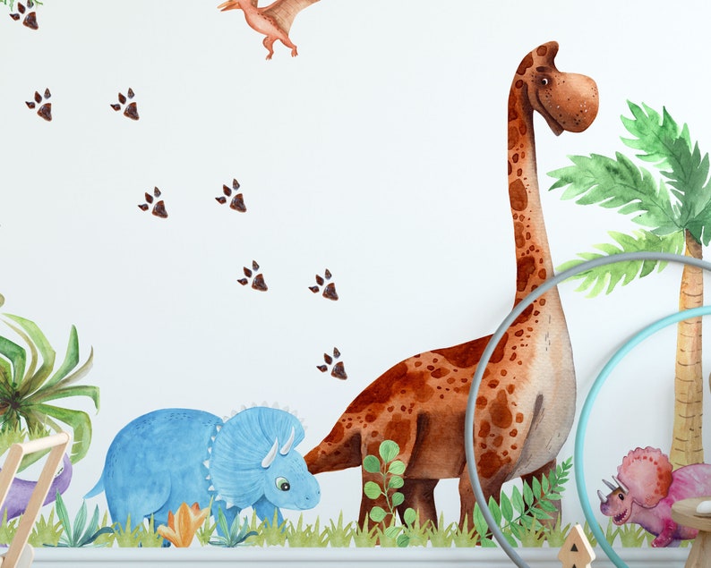 Dinosaur Wall Stickers for Kids Room Children Wall Stickers Etsy