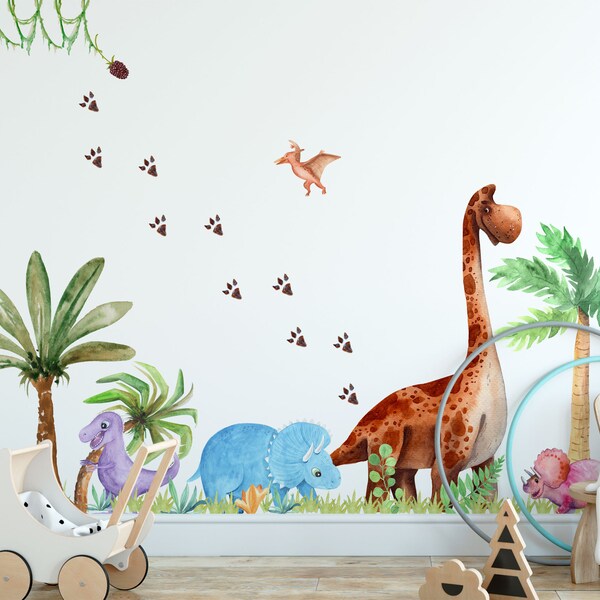 Dinosaur Wall Decal Etsy UK