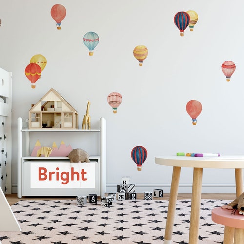 Hot Air Balloon Wall Decal Watercolor Air Balloon Wall Etsy