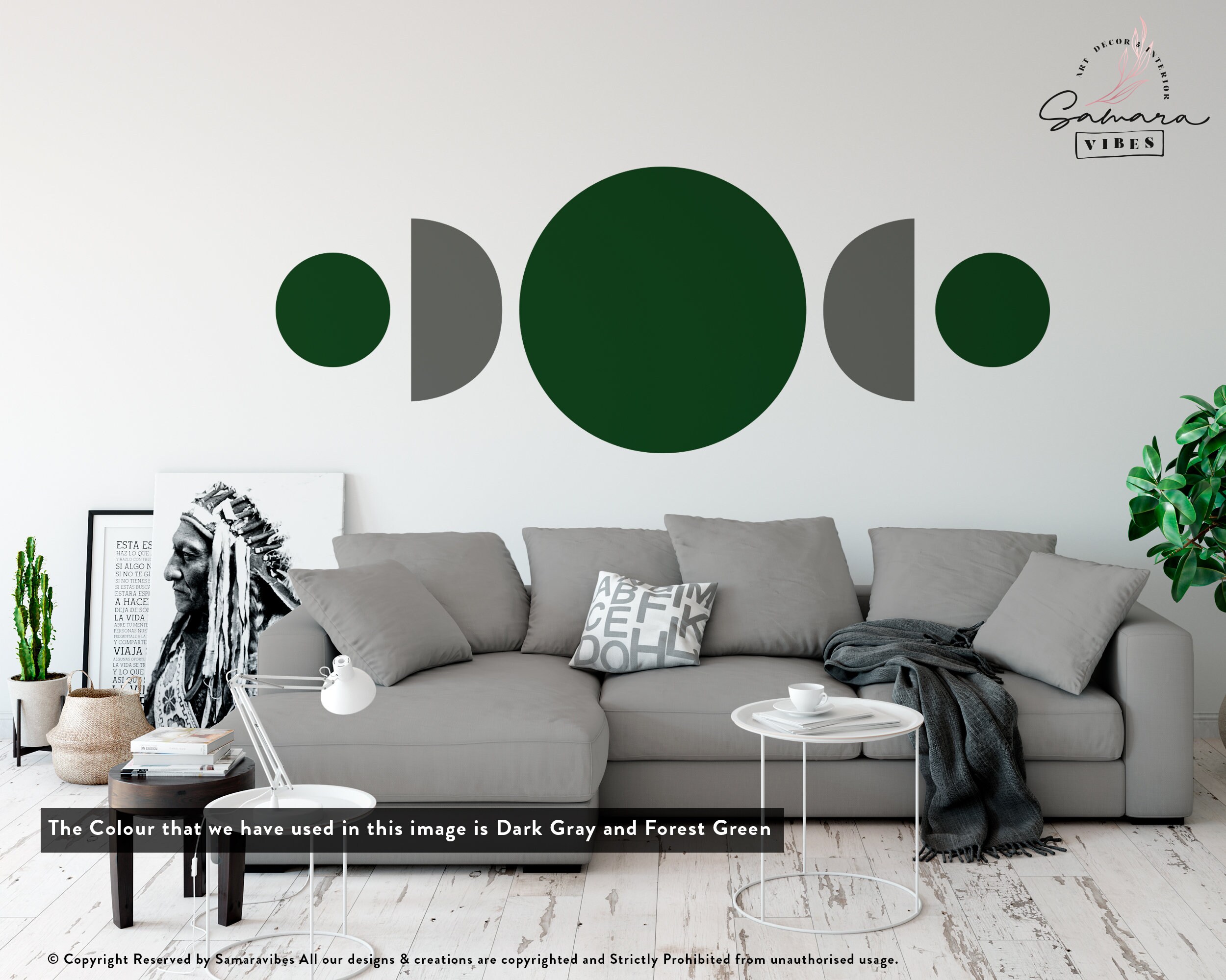 2 Colour Half Circles With Circle Boho Shapes Wall Decor - Etsy