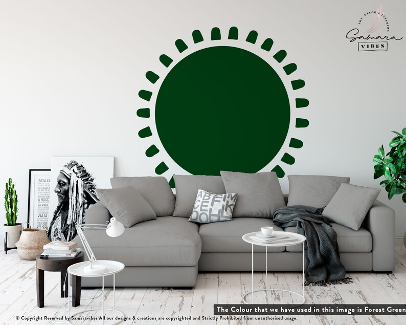 Boho Sun Wall Decal Nursery Boho Design Decals Shapes Wall Etsy UK