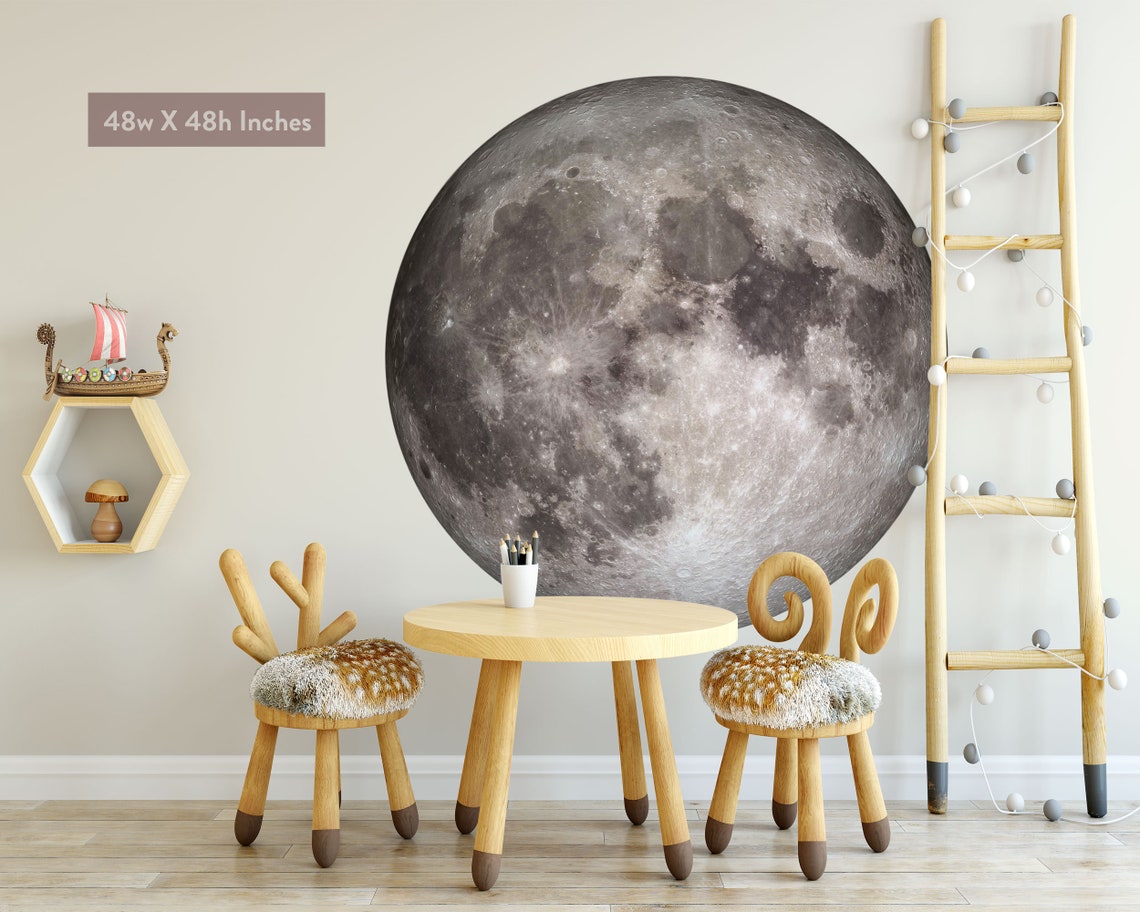 Full Moon Wall Sticker Full Moon Wall Decal Space Wall Etsy UK
