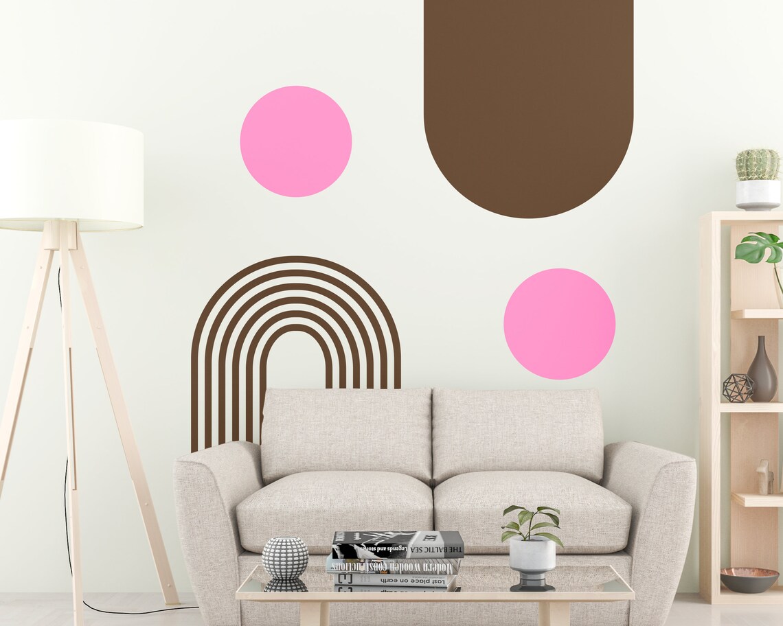 Circle and Boho Arch wall Decal Abstract Boho Wall Stickers Etsy