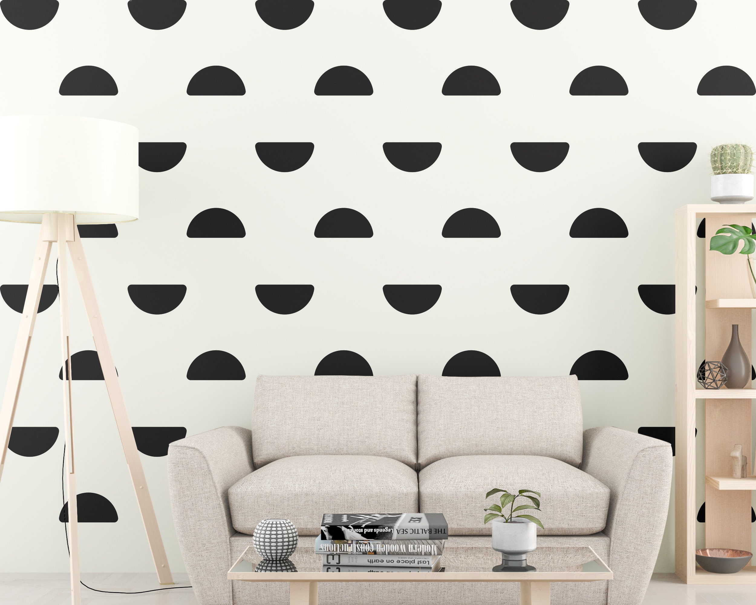 Half Circle Wall Decal Pattern Wall Sticker Boho Wall Etsy