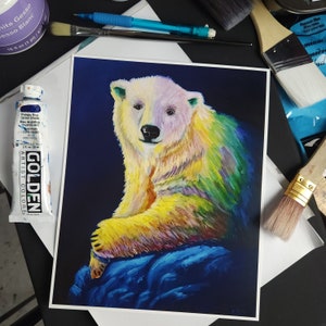 polar bear art print, polar bear wall art, bear decor, bear wall decor,  polar bear painting,  bear art, polar bear gift, bear art, pop art,
