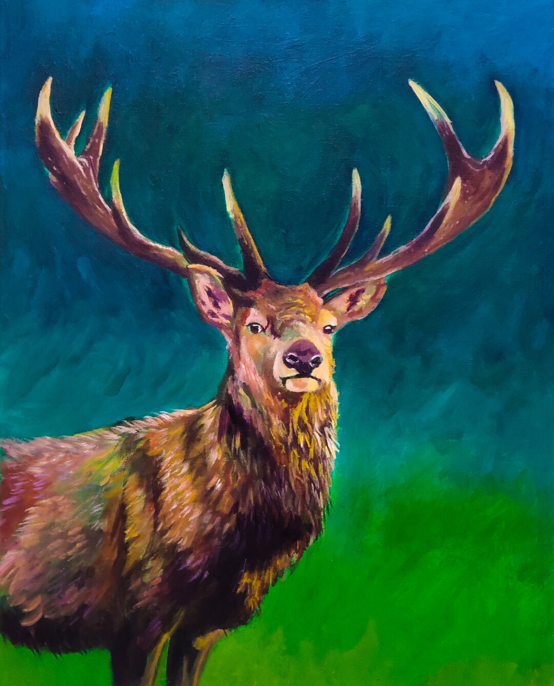 deer-painting-deer-art-deer-artwork-deer-wall-art-deer-gift-deer