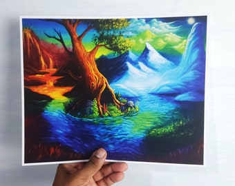 fantasy landscape, fantasy art , fantasy gift, surreal art, fantasy painting, dreamscape, dream art, fantasy tree art, surreal painting,