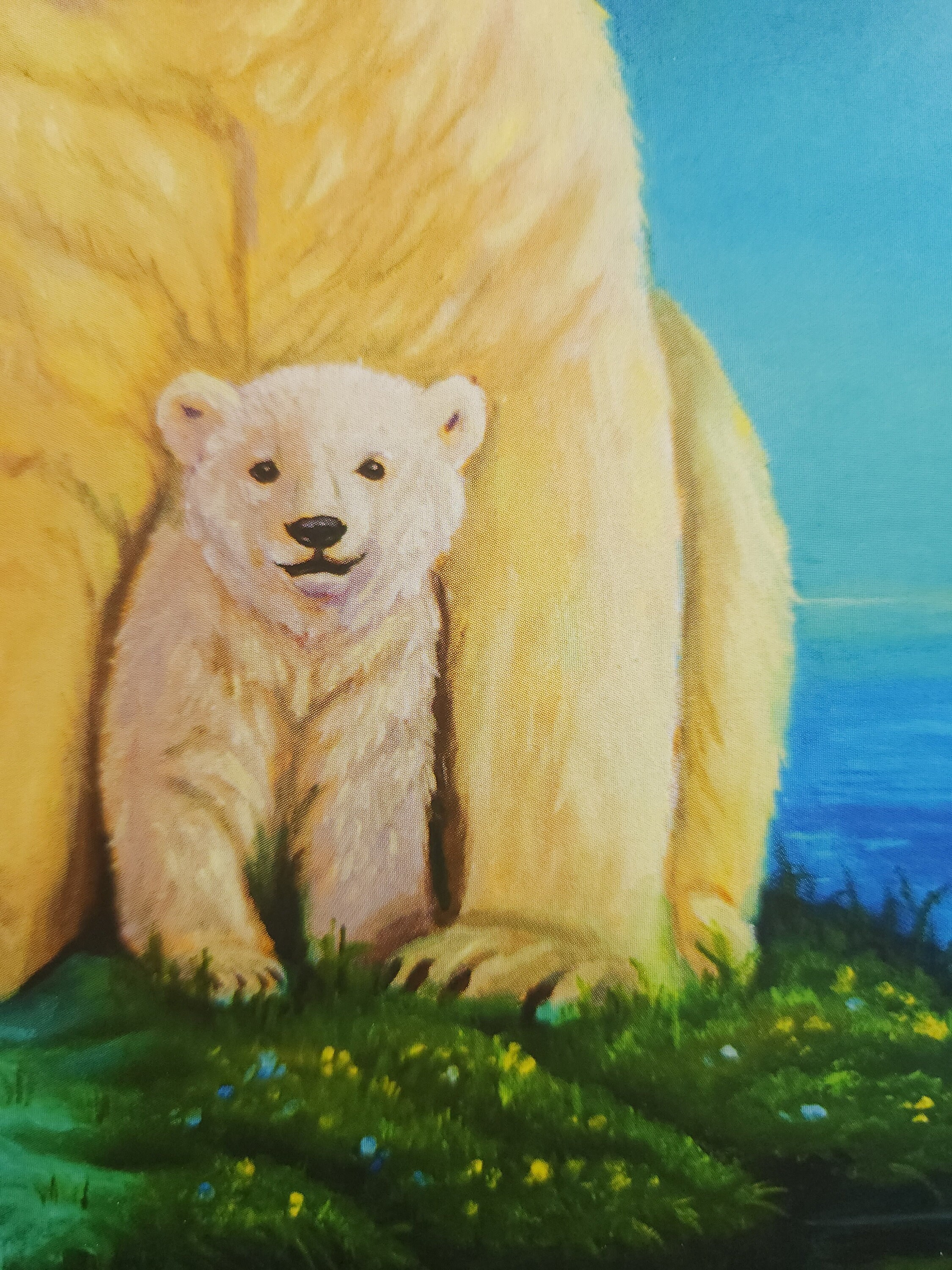 Cub Prints Polar Bear & Cub Art Print, Arctic Animal Painting - Etsy