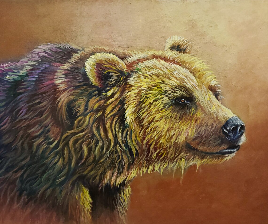 Bear Art Bear Painting Bear Artwork Bear Wall Art Bear - Etsy
