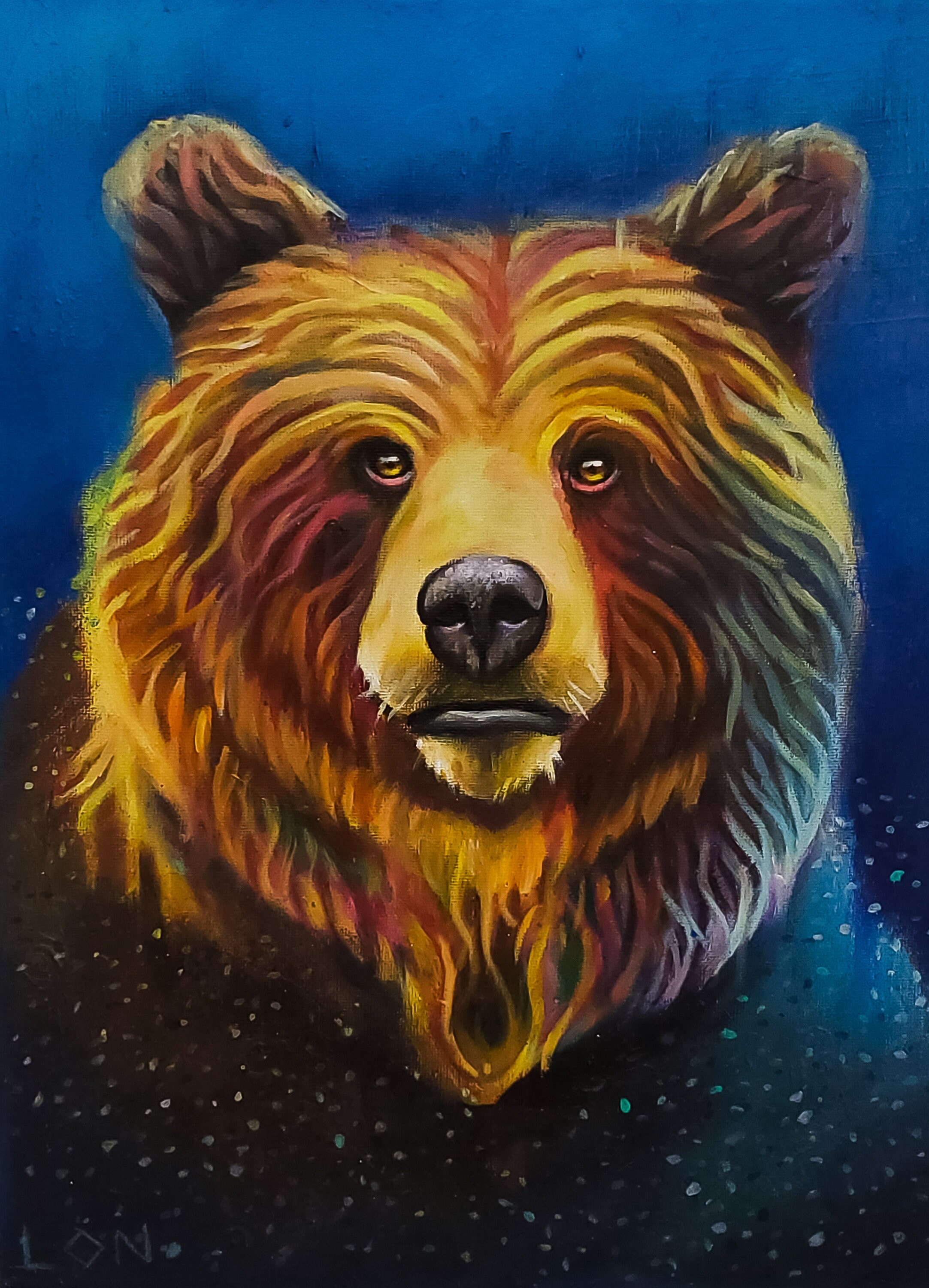 Bear Painting, Bear Art, Bear Wall Art, Bear Artwork, Bear Home Decor