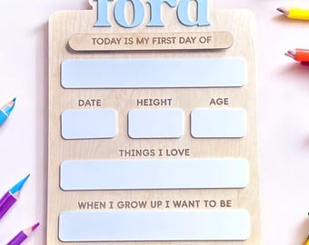 Personalized First & Last Day School Board: Photo Prop Keepsake