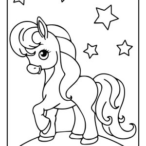20 Fun Unicorn Coloring Pages for Kids | Etsy