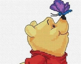 Winnie the pooh cross stitch pattern, cross stitch pattern for children, cross stitch pattern for kid&#39;s room