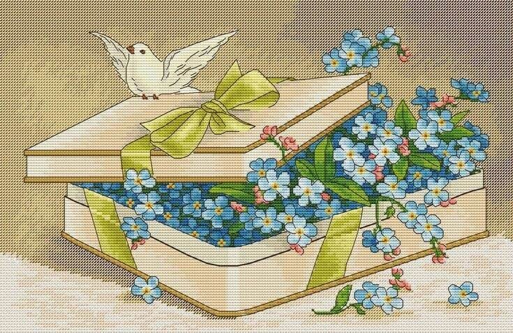 Pigeon and Flowers Cross Stitch Pattern, Bird Cross Stitch Pattern ...