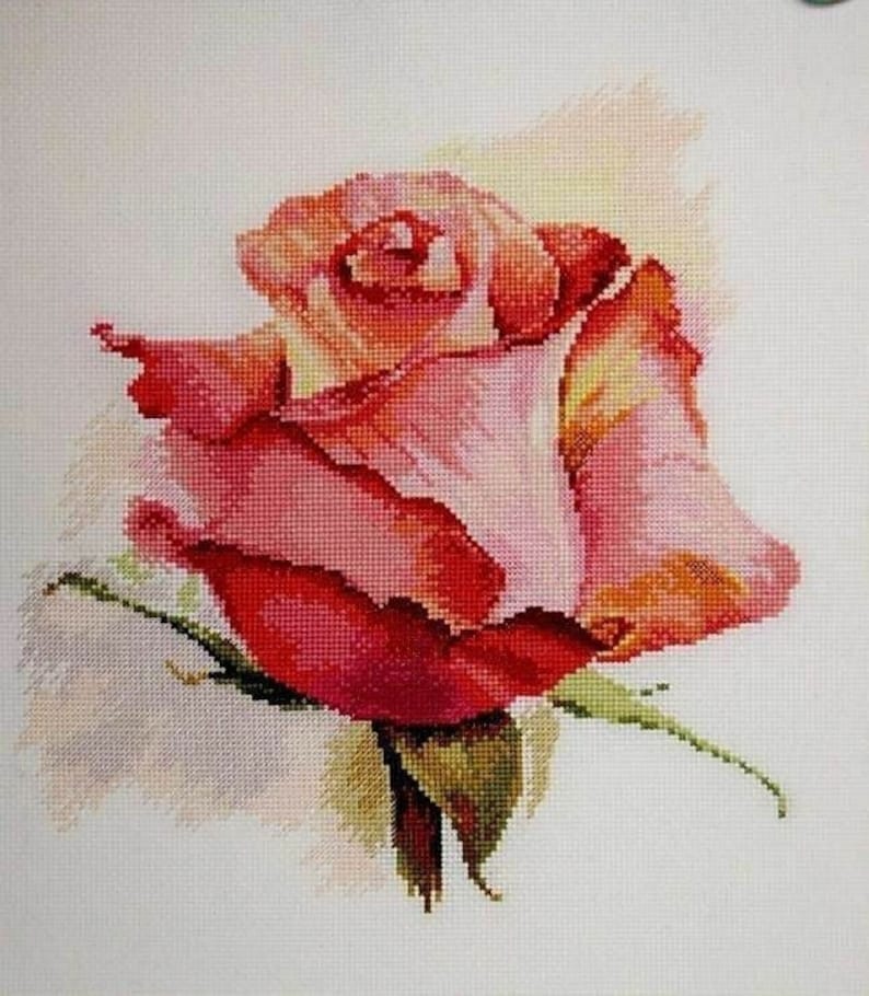 Rose Cross Stitch Pattern, Flowers Cross Stitch Patter, Floral Cross