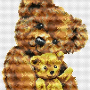Teddy bear cross stitch pattern, bear family cross stitch, bears cross stitch