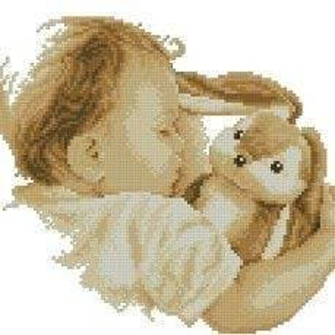 Modèle au point de croix abc de la famille lapin chez DMC