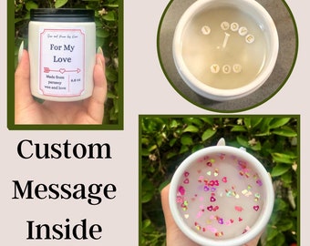 Hidden Message Candle | Valentines Day Gift | Custom Candle | Personalized Candle | Valentines Day Candle