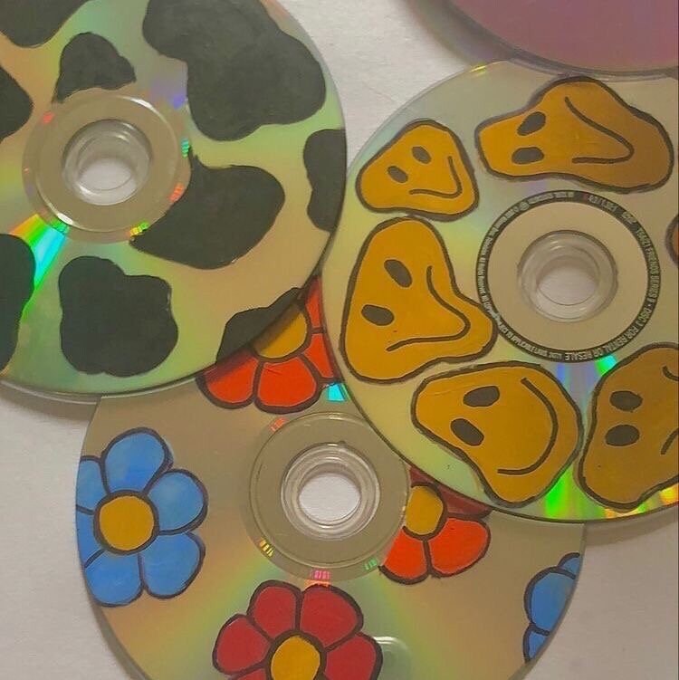 Hand painted/designed cd wall decor Etsy