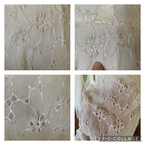 Beautiful antique vintage 1930s sheer ivory eyele… - image 9