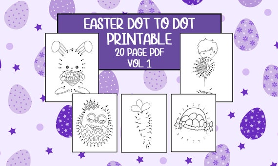 Printable Easter Dot to Dot Worksheets  Vol 1  20 Pages