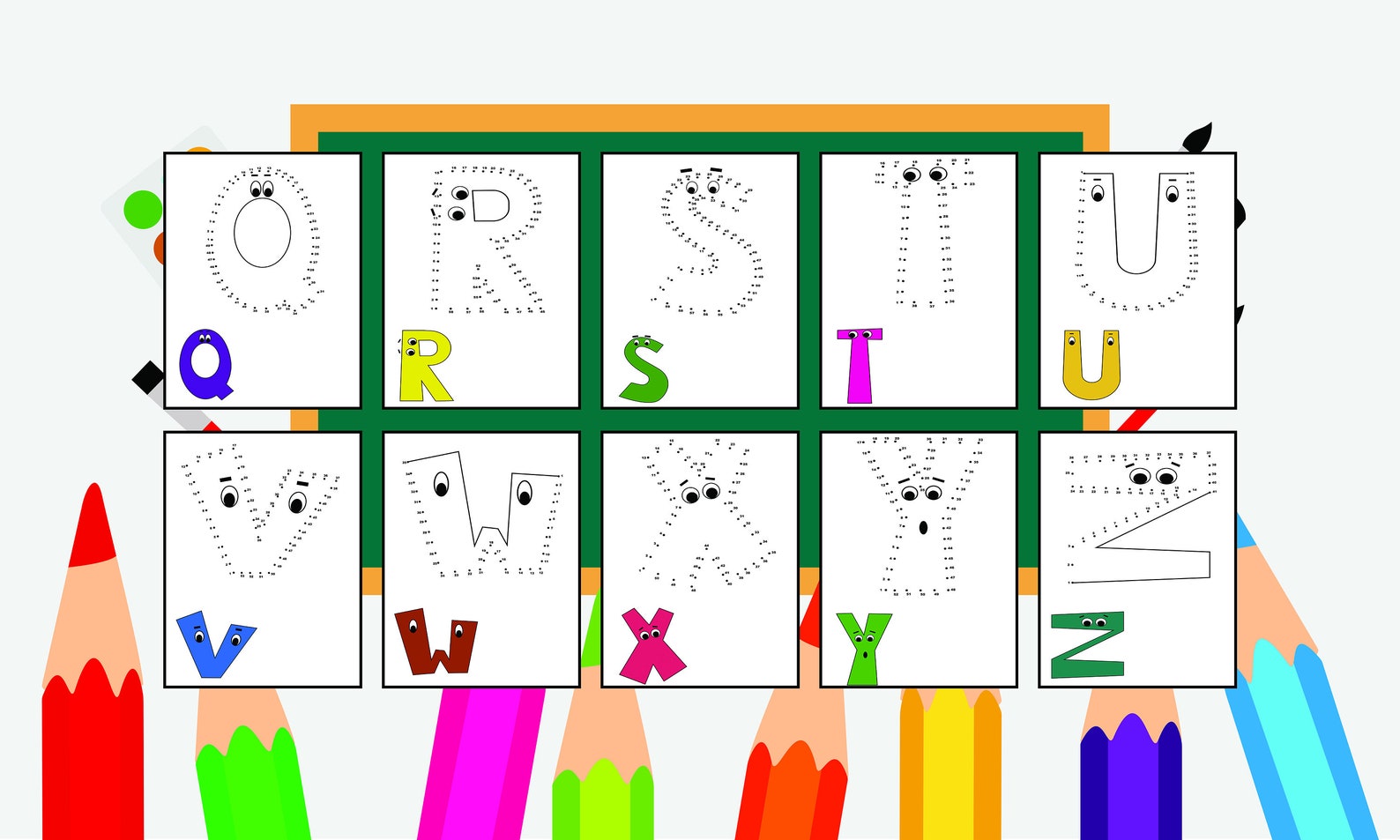 Printable Alphabet Dot to Dot Worksheets 26 Pages Alphabet - Etsy