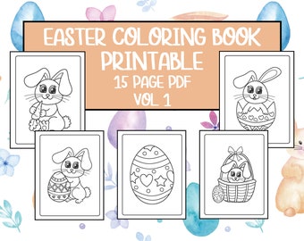 Printable Easter Coloring Pages - 15 Pages - Coloring Pages - Easter Activity Pages - Easter Printable - Gift For Him - Gift For Her