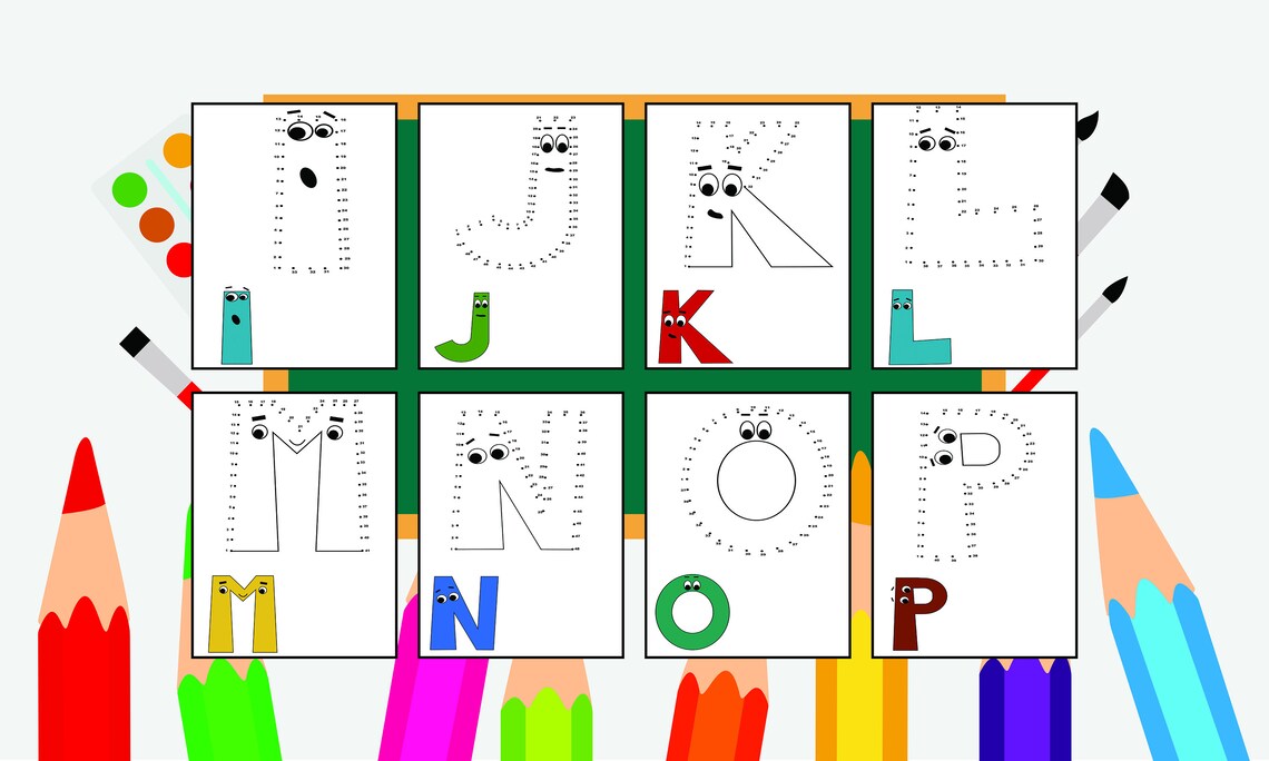 Printable Alphabet Dot to Dot Worksheets 26 Pages Alphabet - Etsy