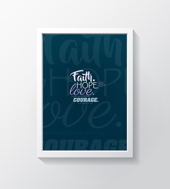 Affiche Foi Espoir Amour Courage Etsy Canada