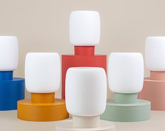 Lampe de table TORO : Taille et couleur personnalisables - Design rétro minimaliste - Éclairage d'ambiance douce