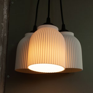 Pendant lampshade, cotton white | retro minimal design, hanging pendant lamp LED ONLY
