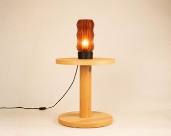WAVY X AMBER · Japandi Table Lamp · Warm Orange Glow · Handmade