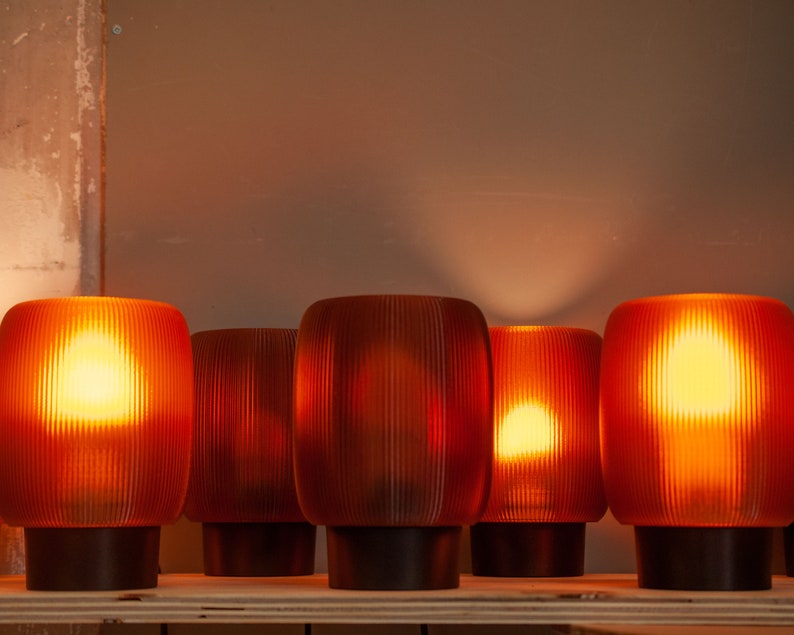 Table lamp TORO x AMBER, retro minimal 3D printed bedside lamps image 6